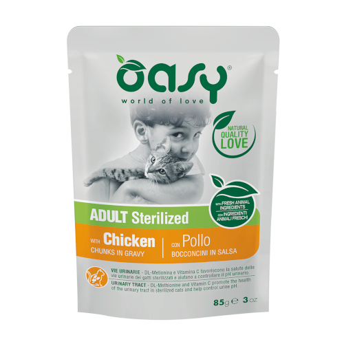 oasy chunks in gravy adult sterilized piscanec 85g